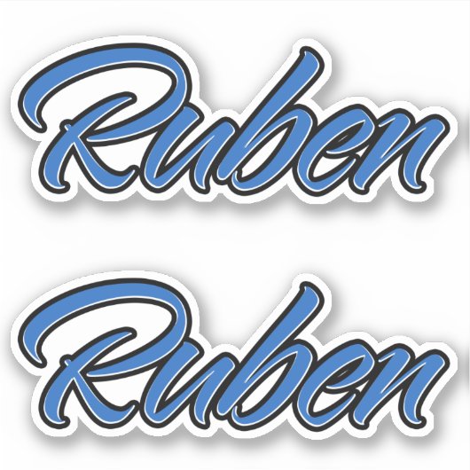 Ruben Name blue Aufkleber Sticker Stickerset シール (正面)