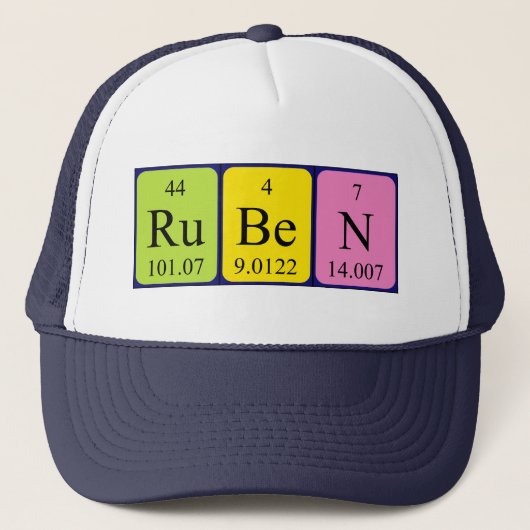 Ruben periodic table name hat キャップ (正面)