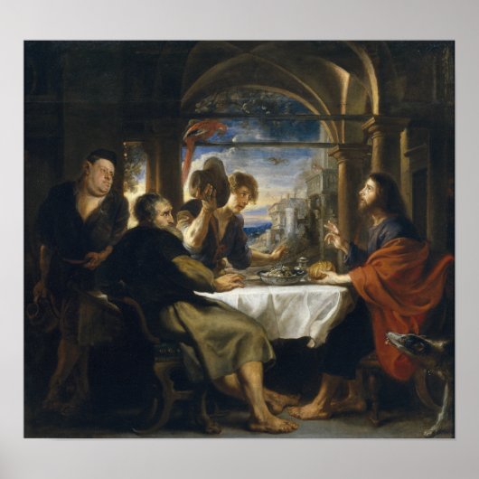 Rubens - Dinner At Emmaus, 1638 ポスター (正面)