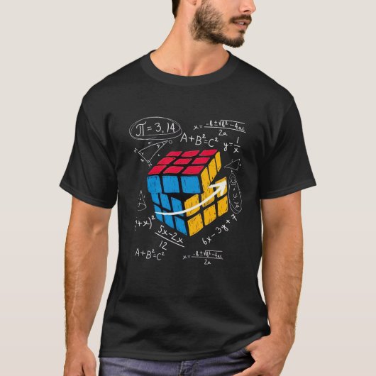 Rubik’s Cube Math Formula T-Shirt  Tシャツ (正面)