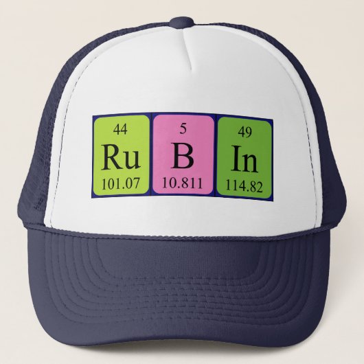 Rubin周期表名hat キャップ (正面)
