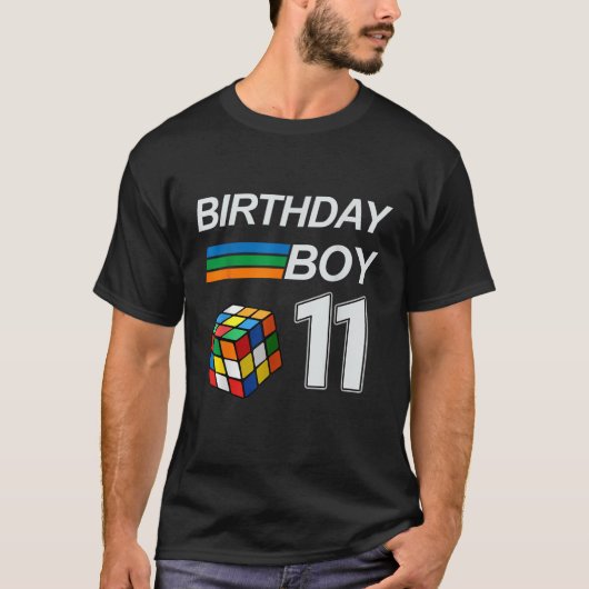 Rubixkキューブ速度キュービング誕生日少年11歳 Tシャツ (正面)