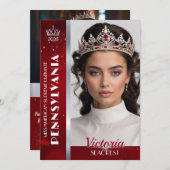 Rubyきらめく王室のページオートグラフフォトカード 招待状 (正面/裏面)