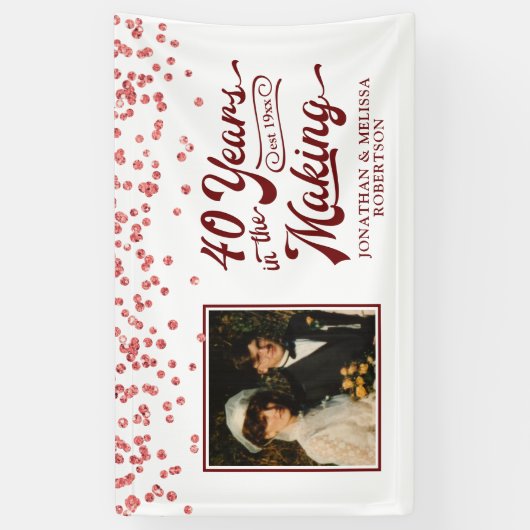 Rubyで40周年を迎える写真 横断幕 (縦)