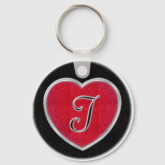 RubyとOnyxハートキーチェーン キーホルダー (正面)