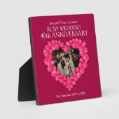 Rubyの創立40周年結婚ハート写真 フォトプラーク (正面)