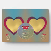 Rubyの創立40周年結婚2ハート写真 フォトプラーク (正面)