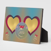 Rubyの創立40周年結婚2ハート写真 フォトプラーク (側面)