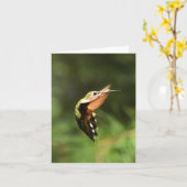 Rubyの喉を切ったハチドリ#5 -メモ空白のカード カード (黄色い花)
