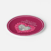 Rubyの結婚記念写真ハート紙プレート ペーパープレート (アングル)