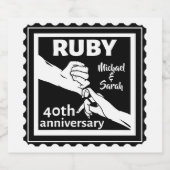 Rubyの結婚記念日が手に入る40th ビールラベル (シングルラベル)