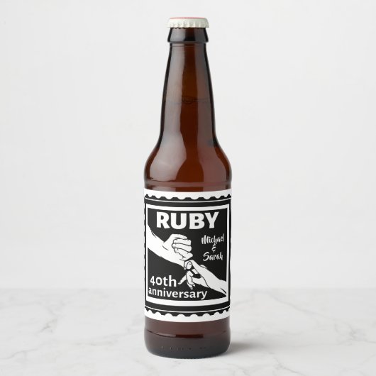 Rubyの結婚記念日が手に入る40th ビールラベル (正面)