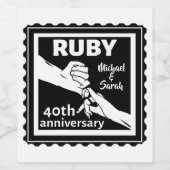 Rubyの結婚記念日が手に入る40th ワインラベル (シングルラベル)