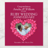 Rubyの結婚記念日のカスタムワインラベル ワインラベル (シングルラベル)