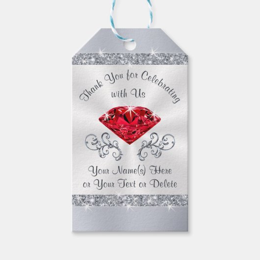 Rubyの結婚記念日の好意または大事な行事 ギフトタグ (正面)