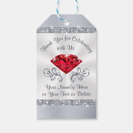 Rubyの結婚記念日の好意または大事な行事 ギフトタグ (裏面)