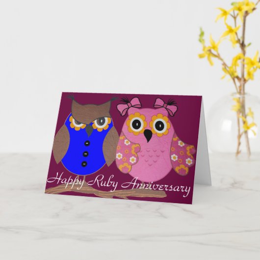 RUBYの結婚記念日の挨拶カード カード (黄色い花)