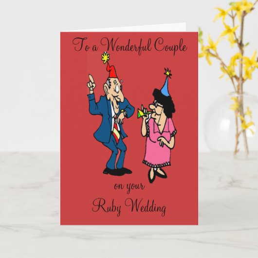 RUBYの結婚記念日の挨拶カード カード (黄色い花)