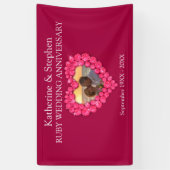 Rubyの結婚記念日の赤いバナー 横断幕 (縦)