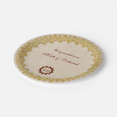 Rubyの結婚記念日デザイン ペーパープレート (アングル)