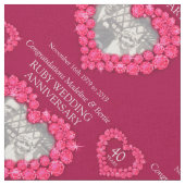 Rubyの結婚記念日パタパーソナライズされたーン ファブリック (クローズアップ)