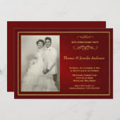 Rubyの結婚記念日招待状- 40th 招待状 (正面/裏面)