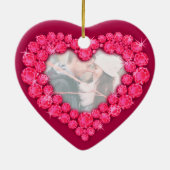 Rubyの結婚記念日赤いハートオーナメント セラミックオーナメント (裏面)