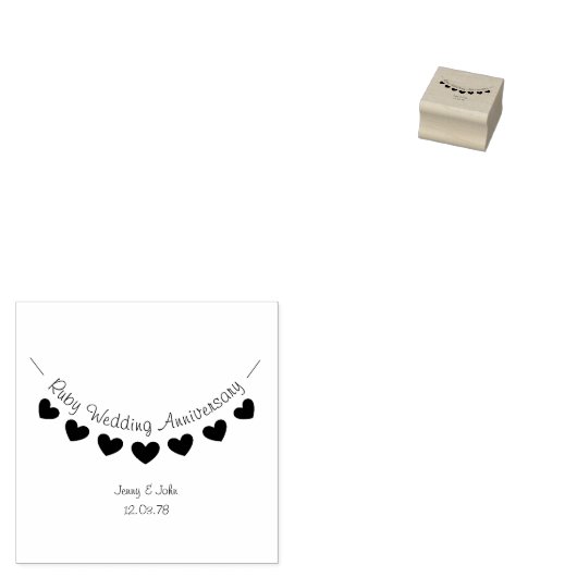 Rubyの結婚Anniversary envelope invitation stamp ラバースタンプ (押印)