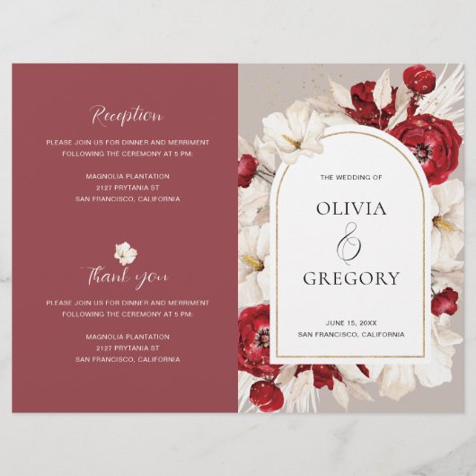 Rubyの赤と白フローラ結婚式 (正面)