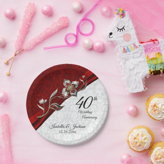 Rubyの40、52、または80周年 ペーパープレート (パーティー)