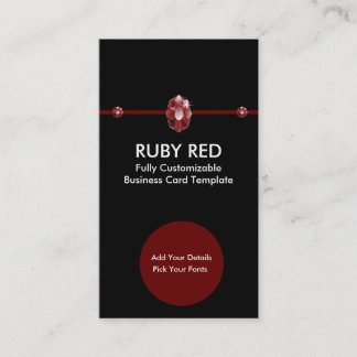 Rubyジュエリー – 赤Ruby Rhinestoneロゴ 名刺