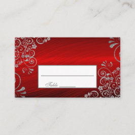 Rubyスタイリッシュ Red Grayフローラ旋回結婚s プレイスカード