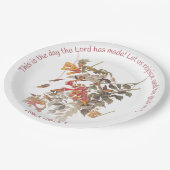 Rubyスロートハミングバードと詩篇118:24 ペーパープレート (アングル)