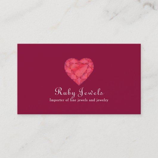 Rubyハートジュエルジュエリー名刺 名刺 (正面)