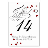 Rubyハート紙吹雪テーブルカード テーブルナンバー (裏面)