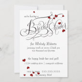 Rubyハート紙吹雪ブライダルシャワー 招待状 (正面)