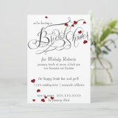 Rubyハート紙吹雪ブライダルシャワー 招待状 (スタンド正面)