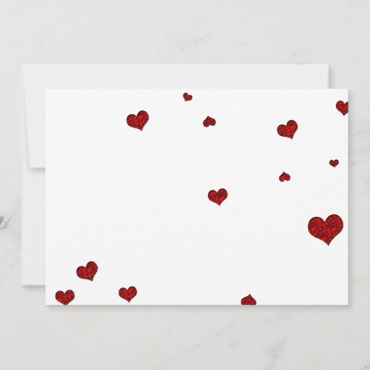 Rubyハート紙吹雪ブライダルシャワー 招待状 (裏面)