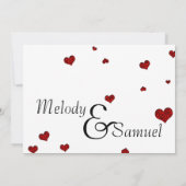 Rubyハート紙吹雪結婚式招待状 招待状 (裏面)