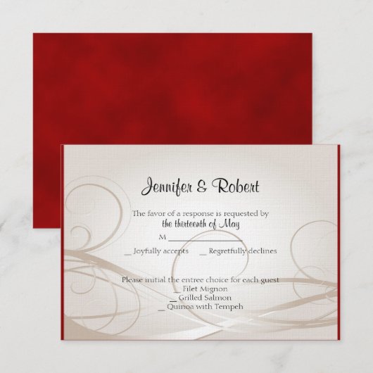 Rubyハート40th Anniversary応答カード 出欠カード (正面/裏面)