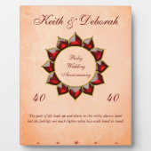 Rubyパーソナライズされたの結婚記念日 フォトプラーク (正面)