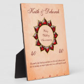 Rubyパーソナライズされたの結婚記念日 フォトプラーク (側面)