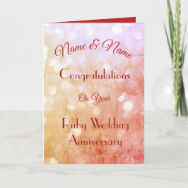 Rubyパーソナライズされた記念日グリーティングカード。 カード