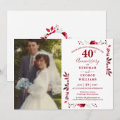 Rubyフローラ40結婚周年記念写真 招待状 (正面/裏面)