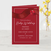 Rubyリボン40周年結婚お礼 カード (黄色い花)