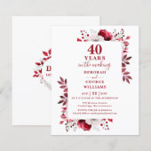 Ruby予算40周年結婚フローラ招待状 (正面/裏面)