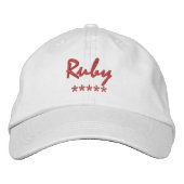 Ruby名 刺繍入りキャップ (正面)