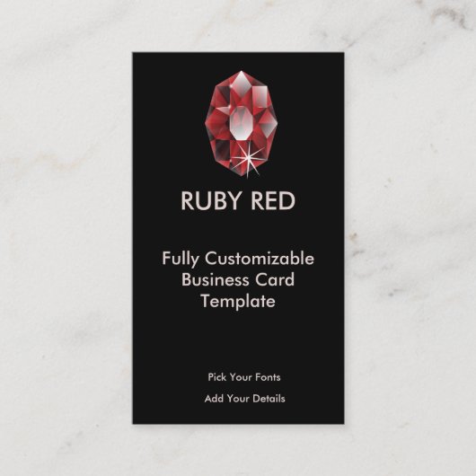 Ruby宝石 – 赤いRubyロゴ 名刺 (正面)