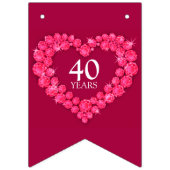 Ruby結婚の40周年記念カスタム写真 バンティングフラッグ (第1の旗)