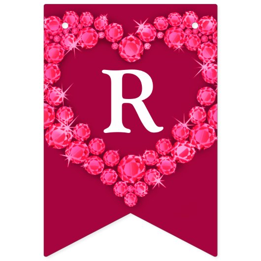 Ruby結婚の40周年記念カスタム写真 バンティングフラッグ (第3の旗)